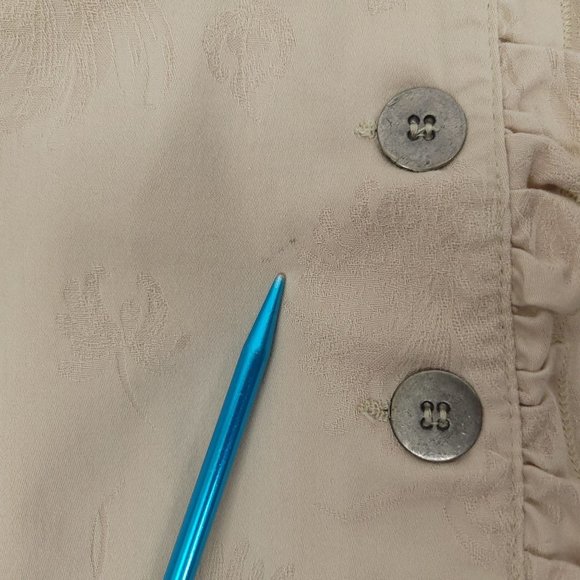 Chicos Ruffled Collar Front Button Jacket Womens Size 0 US 4 Tan - Picture 3 of 12